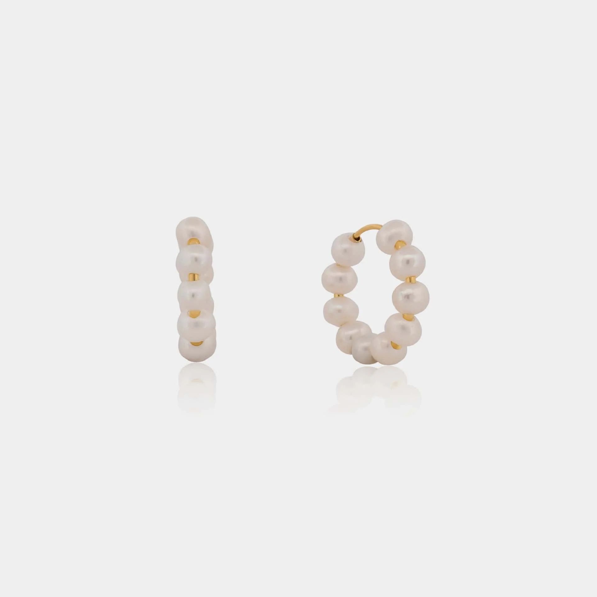 Mykonos Pearl Hoops | LINK'D THE LABEL