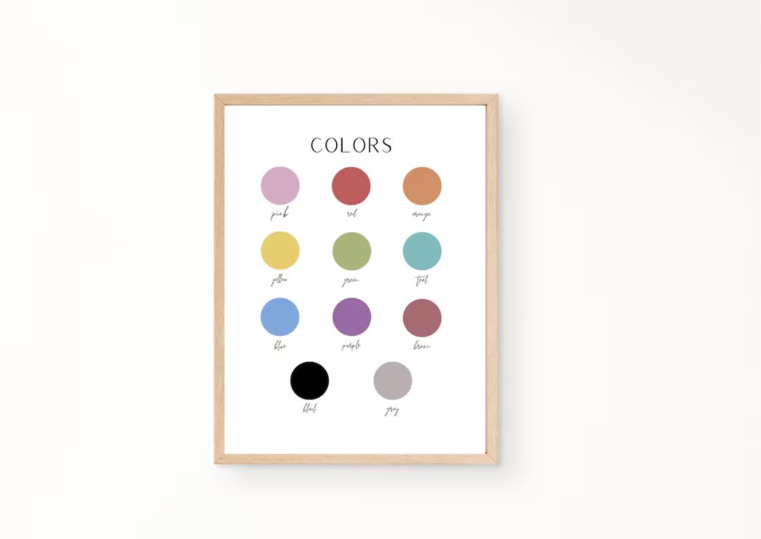 Educational Colors Poster, Printable Colors Wall Art, Classroom Decor, Montessori Homeschool Deco... | Etsy (US)
