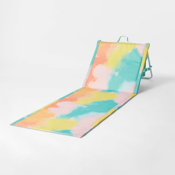 Folding Portable Beach Lounger - Blue Tie Dye - Sun Squad™ | Target