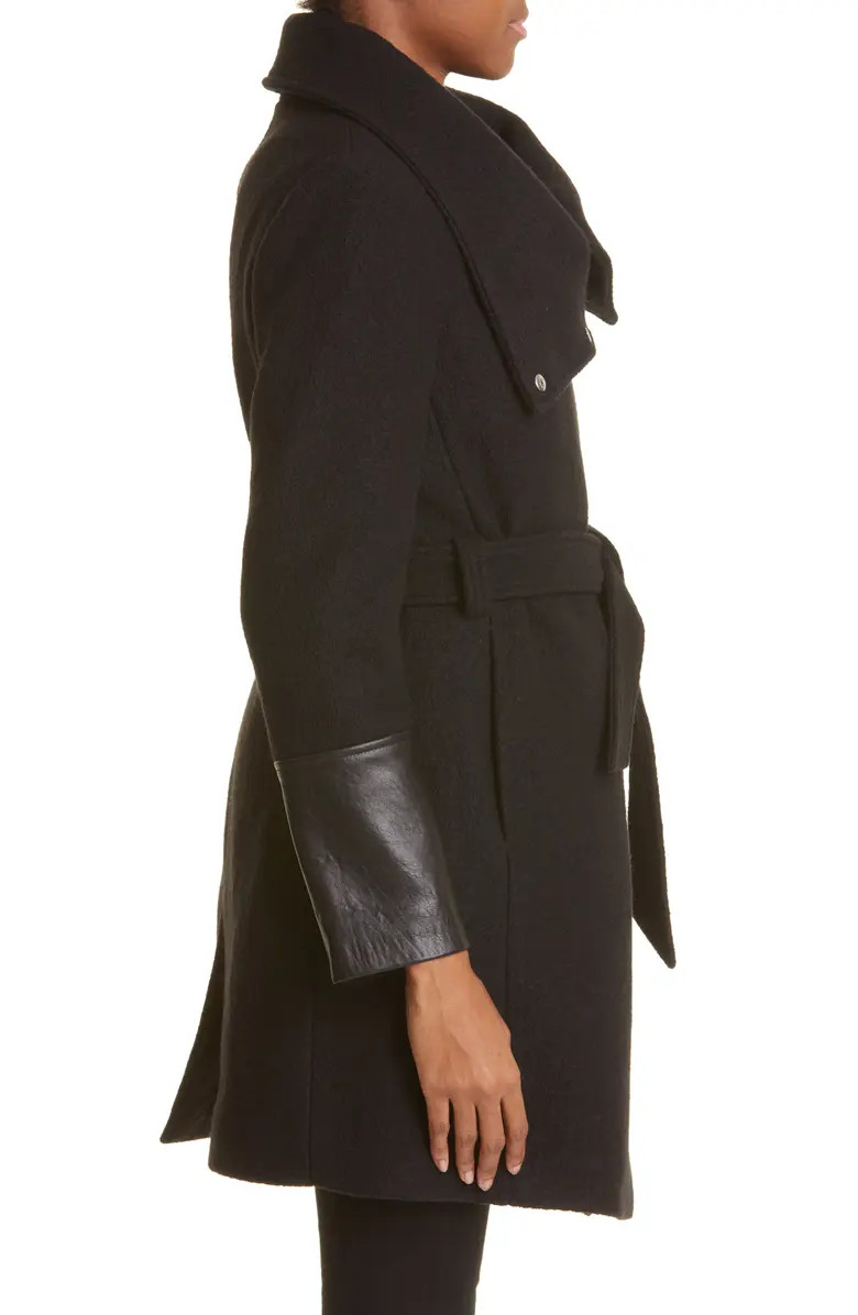 Club Monaco Halli Belted Wool & Leather Coat | Nordstrom | Nordstrom Canada