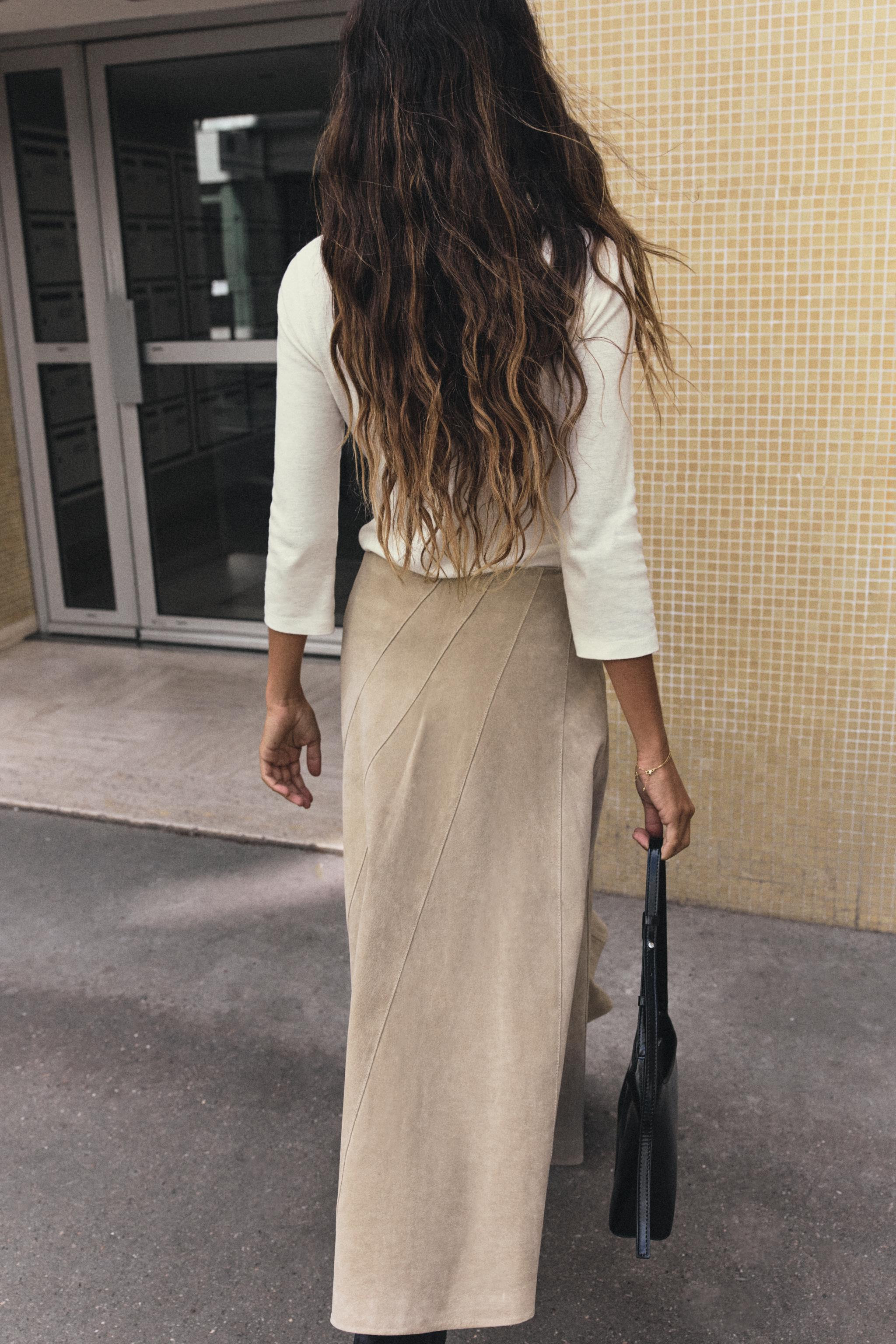 100% LEATHER MIDI SKIRT | Zara UK