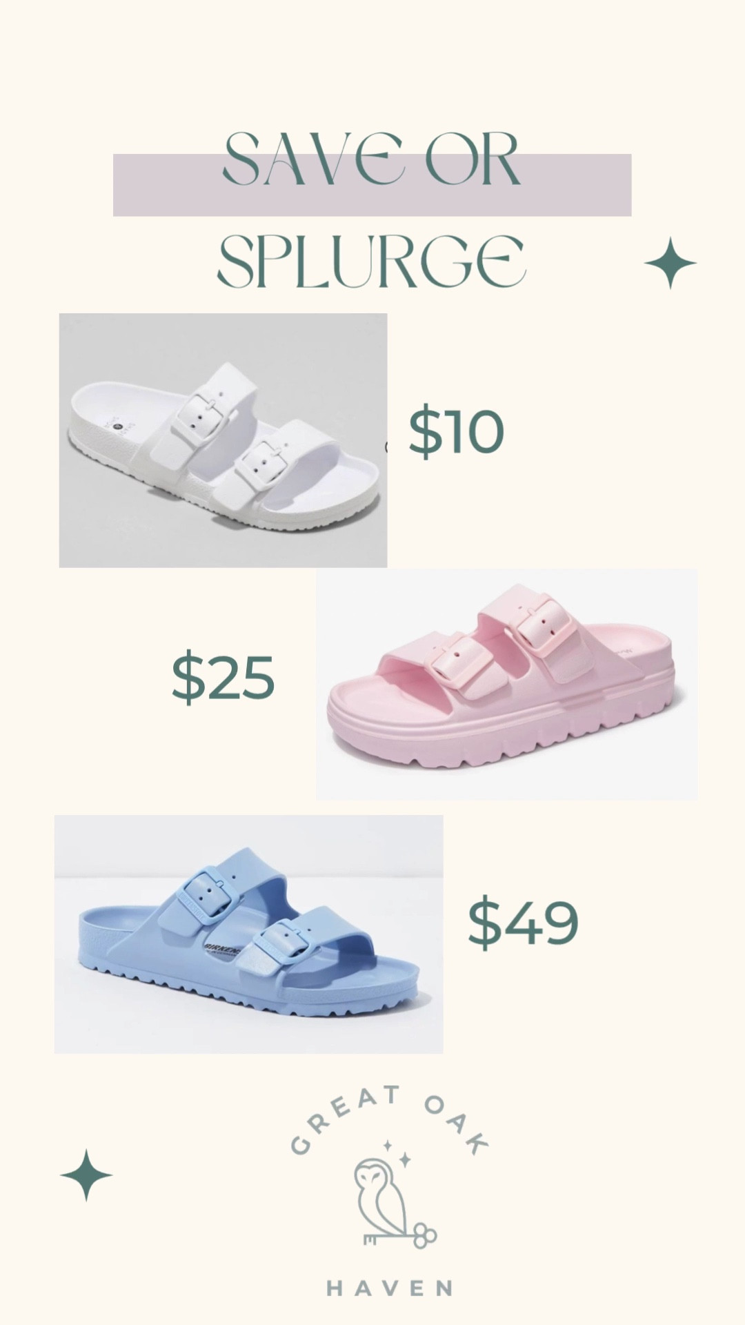 Birkenstock Dupes! 

All under $50 

All come in a bunch of colors 

I have had the $10 target dupes and get a new pair each year they last 1 season 
& I have the Blue Birks they are already proving to be more durable and comfortable. 
Pink pair is a Amazon Birk dupe with more of a platform and tons of colors 

Save them for the 4th of July Summer sales coming up! 

They work well for any mom on the go, with swim suits, a casuals 4th of July outfit, or any travel outfit. 

