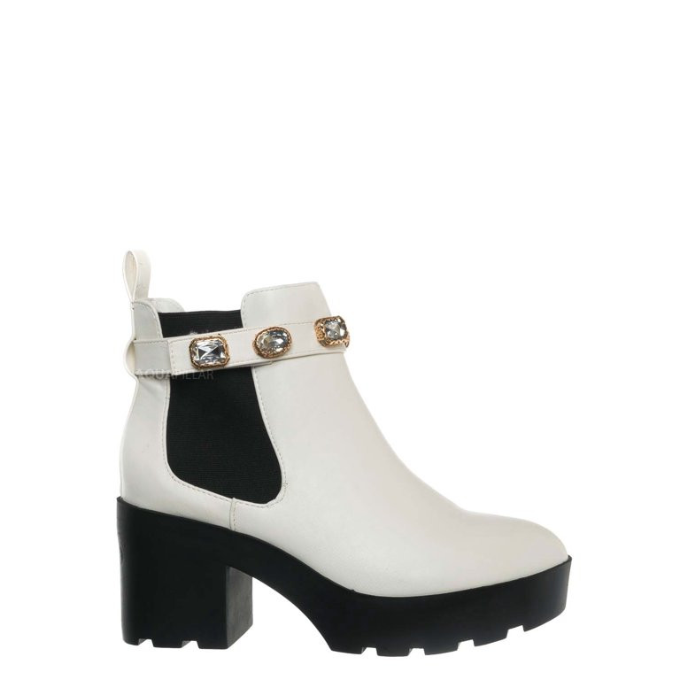 Rhinestone Jewel Chelsea Bootie - Women Ankle Boots | Walmart (US)
