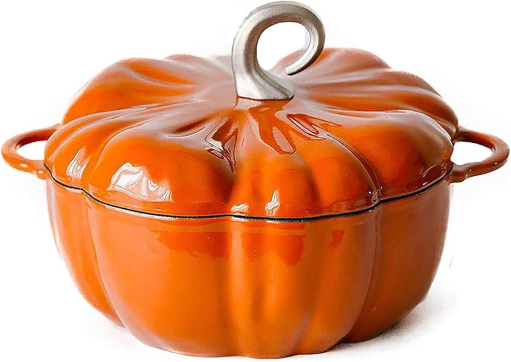 4qt Pumpkin Cocotte,Pumpkin Cast Iron Dutch Oven,3.7l Pumpkin Shape Cooking Pot Enamel Pot,pumpki... | Amazon (US)