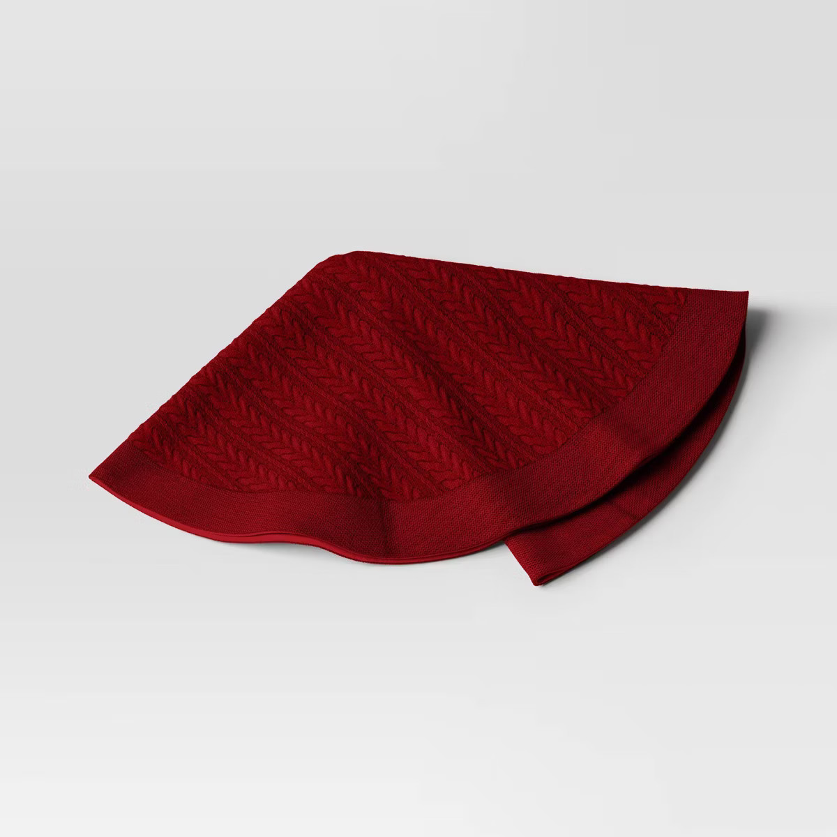 Cable Knit Christmas Tree Skirt Red - Wondershop™ | Target