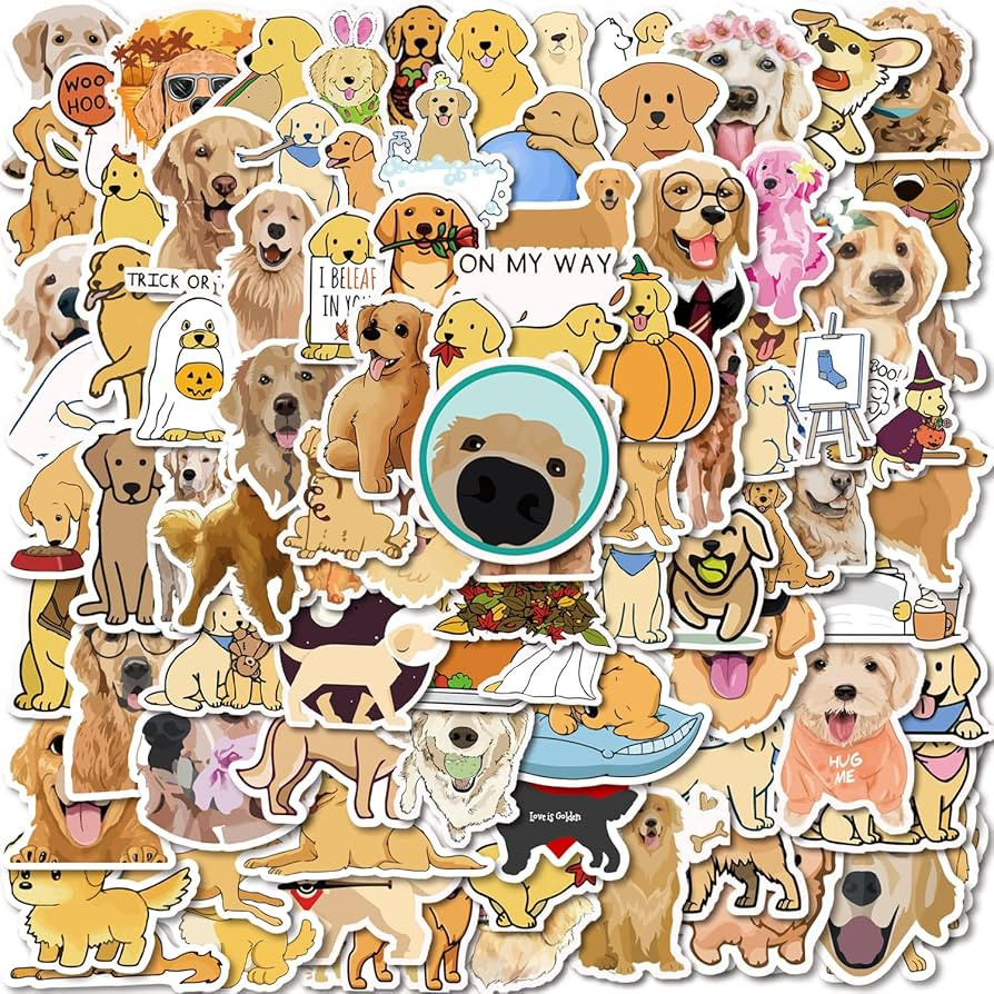 100 Pcs Golden Retriever Stickers| Vinyl Waterproof Stickers for Laptop,Computer,Phone,Skateboard... | Amazon (US)