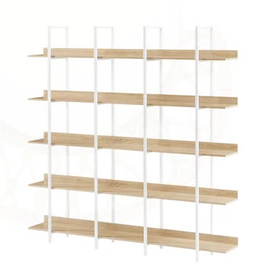 5 Tier Vintage Industrial Style Bookcase, Open Shelf with Metal Frame and MDF Board for Home Office Storage | Wayfair North America