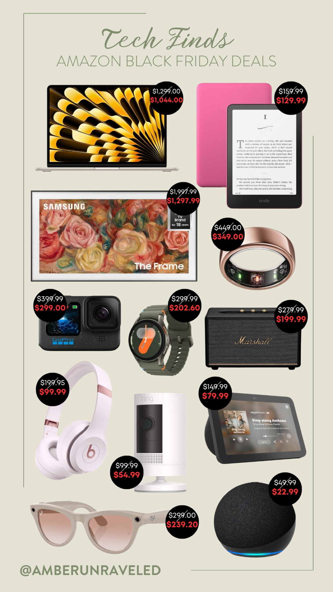Your tech wishlist for Amazon's Black Friday sale just got longer cause you can’t miss out on these top-notch deals on these bestselling items: Macbook Air, Samsung Frame TV, Kindle Paperwhite, smart watch, Oura Ring, and more!
#cyberweeksale #CreatorFavorites2024 #electronicgdagets #fashionaccessories #travelessentials

#LTKSaleAlert #LTKCyberWeek #LTKTravel