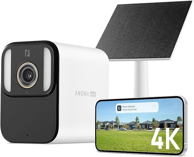 Anona Aurora 4K Security Camera Outdoor Battery Wireless with Solar Powered, AOV, Color Night Vis... | Amazon (US)