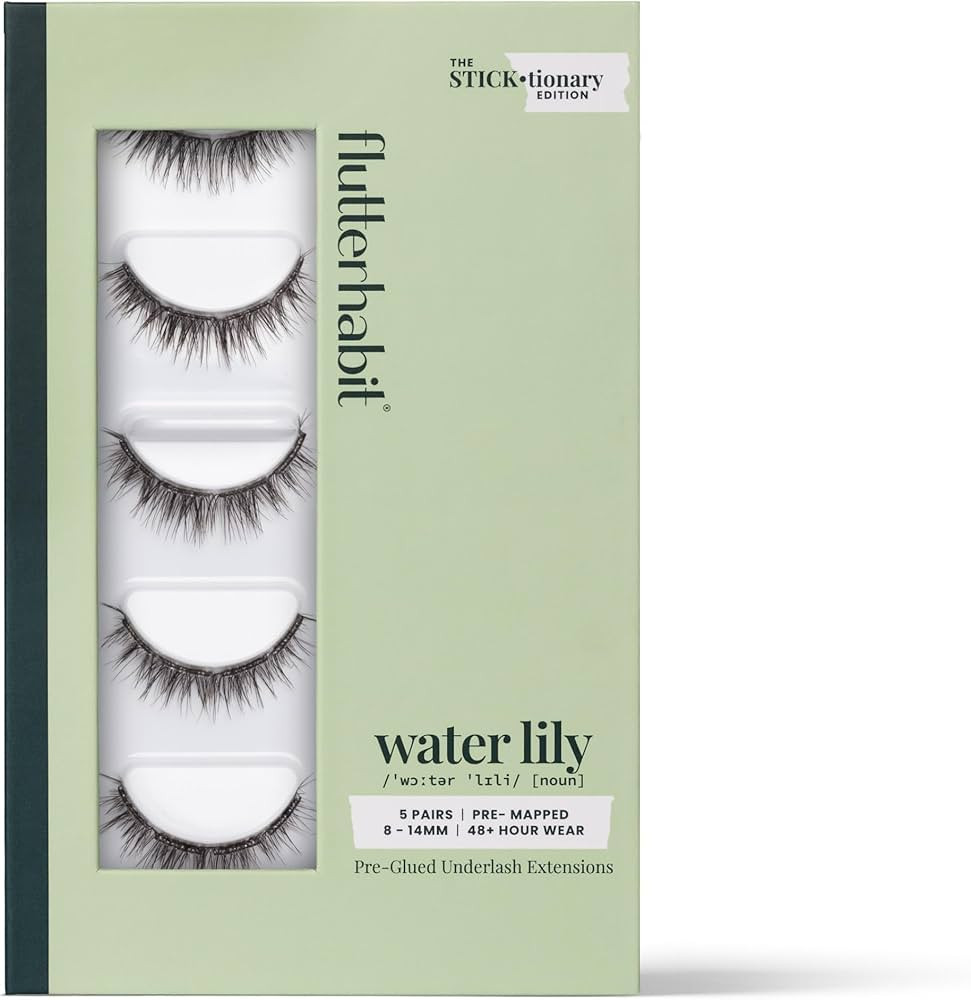 FlutterHabit STICKtionary Water Lilly Self Adhesive Eyelashes Kit, Pre Glued Underlash Strips for... | Amazon (US)