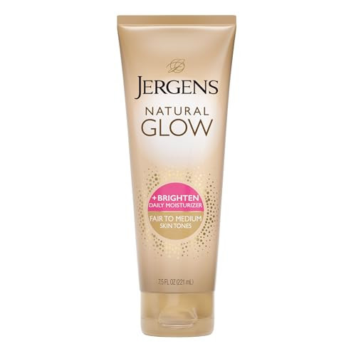 Jergens Natural Glow Self Tanner Body Lotion, Sunless Tanning, Fair to Medium Skin Tone, Daily Moisturizer with Coconut Oil, Vitamin E and Antioxidants, 7.5 Oz | Amazon (US)
