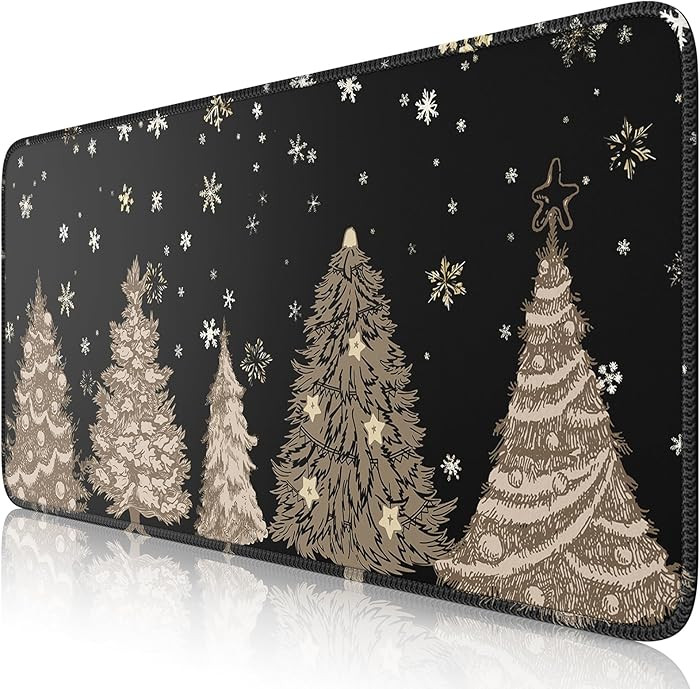 iCasso Black Desk Mat, Christmas Mouse Pad, Desk Matt for Desktop Accessories, Cute Desk Pad Mat,... | Amazon (US)