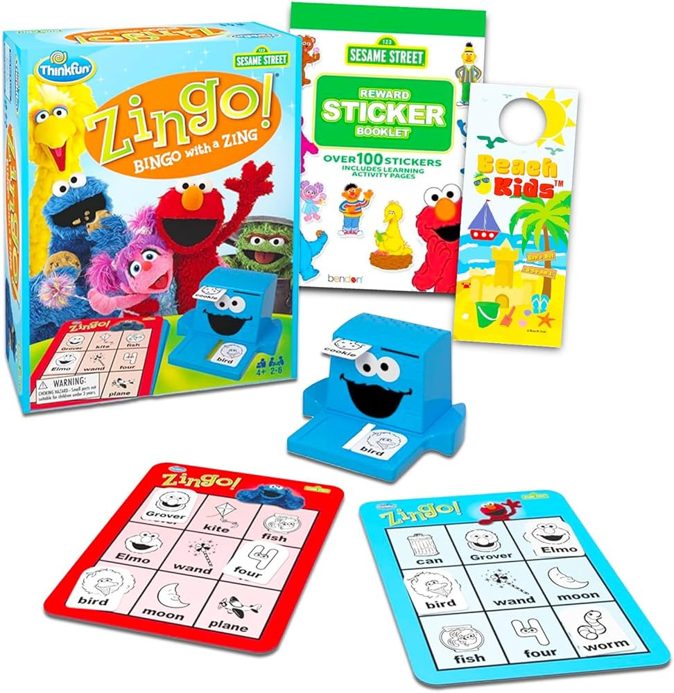 Sesame Street Bingo for Kids - Bundle with Zingo Sesame Street Bingo Games Featuring Elmo, Cookin... | Amazon (US)