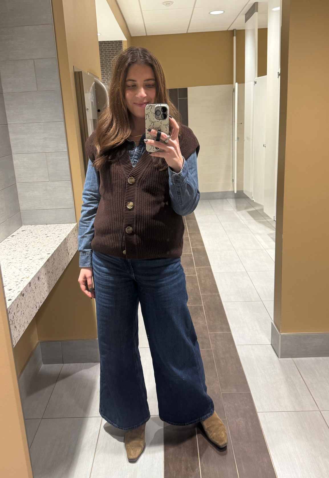Corporate Canadian Tuxedo! 
Sweater is from loft and on sale for $18. I'm in a medium for an oversized fit. Pants are Old Navy and Shirt is gap from a loooong time ago but linking similar! 

#LTKSaleAlert #LTKootd #LTKFindsUnder50