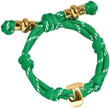 VLINRAS Bubble Initial Bracelet for Women Men, Green & Blue Knotty Puffy Letter Bracelets Gifts f... | Amazon (US)