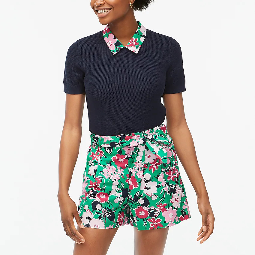 Tie-waist short in cotton poplin | J.Crew Factory