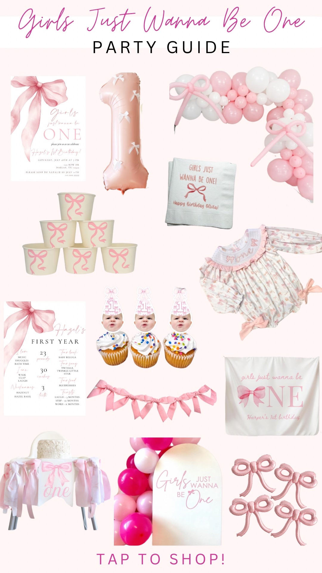 Girls Just Wanna Be One Pink Bow 1st Birthday Party Guide/Decor! #girlsjustwannabeone #pinkbow1stbirthday #pinkbowpartydecor #pinkbowparty #coquettepinkbow #etsypartydecor #amazonpartydecor 

#LTKParties #LTKStyleTip #LTKKids
