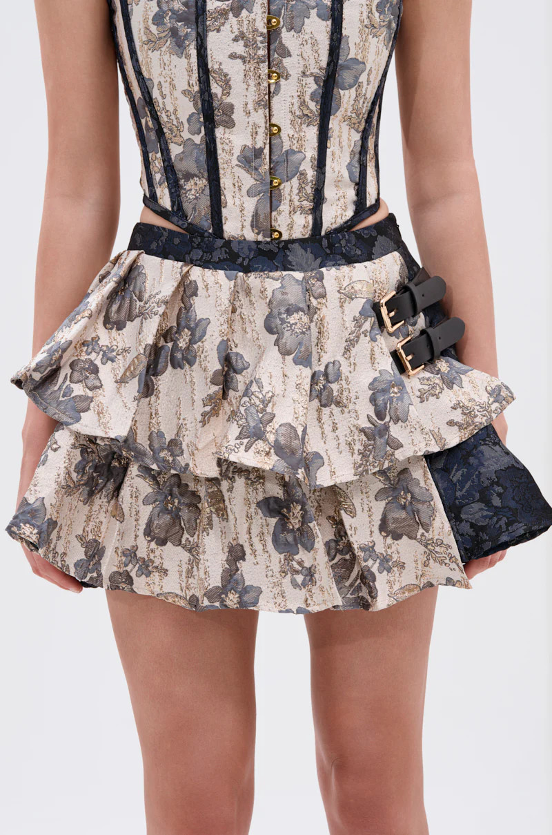 WON'T STOP MOVING BROCADE MINI SKIRT | AKIRA