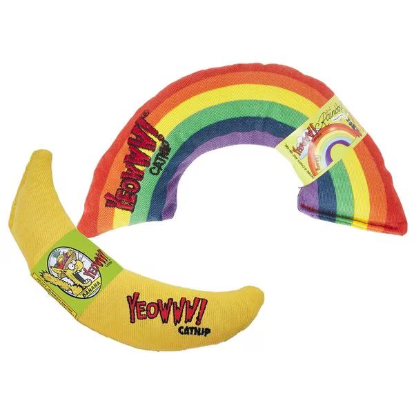 Bundle: Yeowww! Catnip Yellow Banana + Catnip Rainbow Cat Toy | Chewy.com