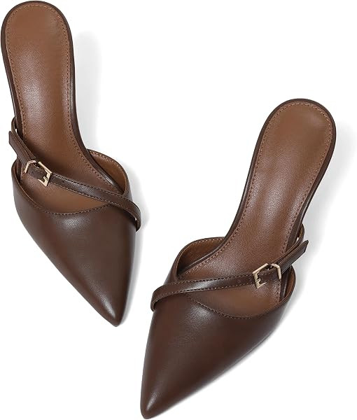 Kitten Heels Mules for Women Stiletto Heels Pointed Toe Dress Slingback Sandals Fashion Pumps wit... | Amazon (US)