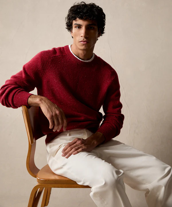 Donegal Crewneck Sweater in Cranberry | Todd Snyder