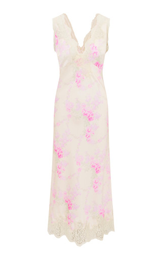 Serene Lace-Trimmed Satin Midi Dress | Moda Operandi (Global)