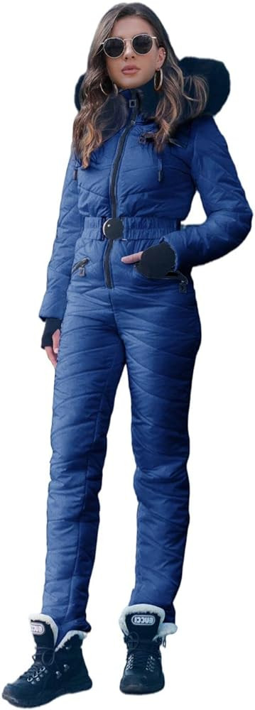Yousify Womens Onesie Ski Suit Winter Outdoor Sports Waterproof Snowsuit Jumpsuits Jacket | Amazon (US)