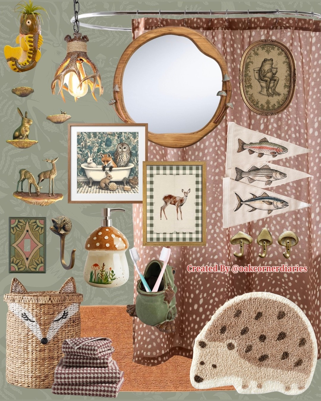 🌲🦊 A little woodland wonderland made to grow with them. This woodsy kids’ bathroom mixes charming fox, frog, deer, mushroom, and hedgehog accents with earthy tones and timeless details for a space that feels playful without feeling babyish.
The kind of bathroom they can love now—and still love as they grow. 🍄🦔🌿
#KidsBathroom #WoodlandBathroom #WoodlandDecor #KidsBathroomDecor #ForestTheme #WhimsicalHome #KidsHomeDecor #NatureInspiredDecor #TimelessKidsDecor #BathroomInspiration

#LTKKids #LTKHome #LTKmomlife