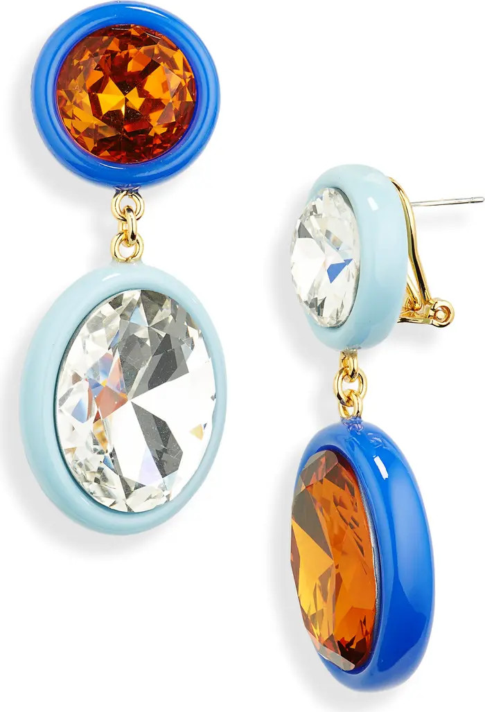 Crystal Medallion Mismatched Drop Earrings | Nordstrom