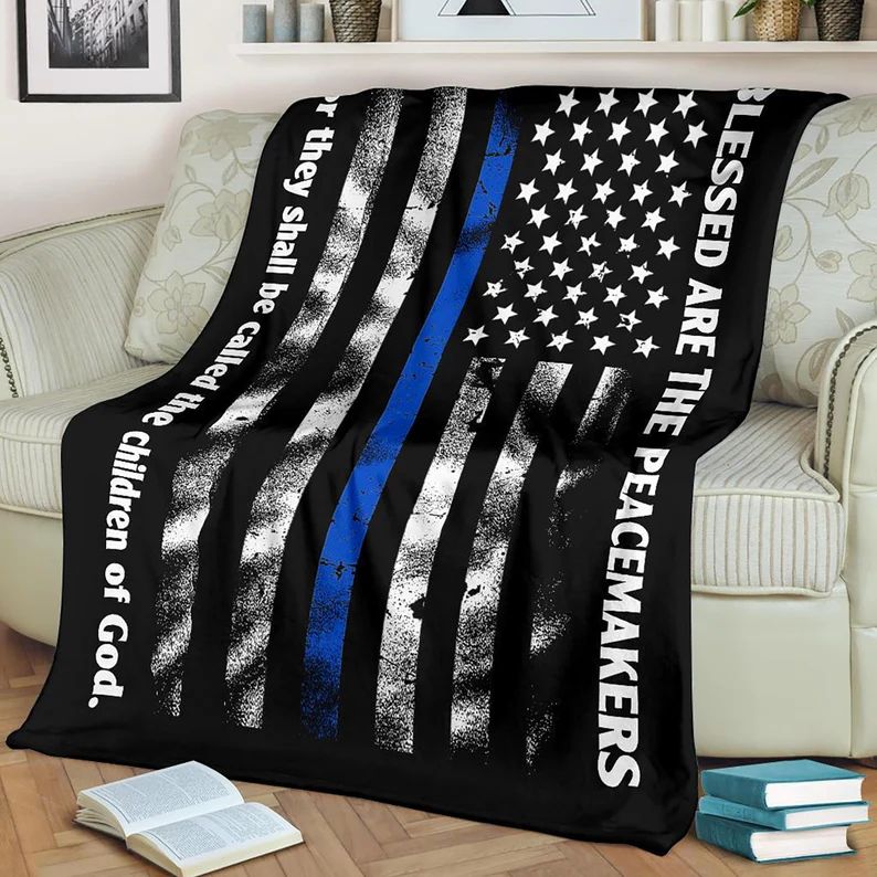 Thin Blue Line Fleece Blanket  Police blanket  police gift  | Etsy | Etsy (US)