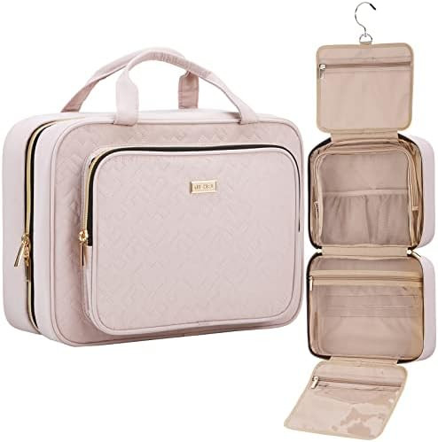 NISHEL Large Size Toiletry Bag for Women, Travel Essentials Organizer, Hanging Makeup Case for Ac... | Amazon (US)