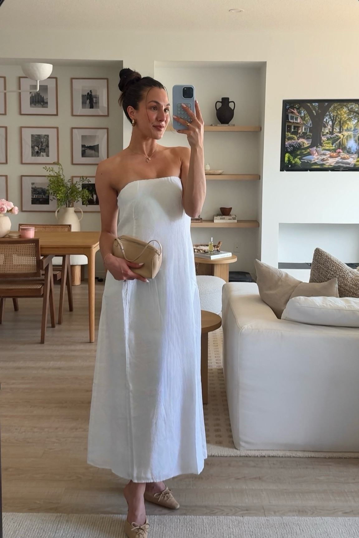 The perfect linen summer dress ✨🤍@quince love the pocket detail on the side & the quality of this dress!! #quincepartner 
