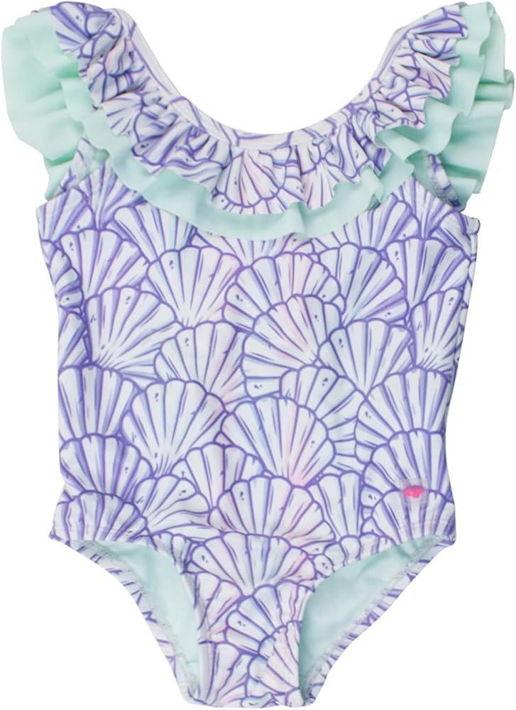 RuffleButts Girls UPF50+ Sun Protection Ruffle V-Back One Piece Swimsuit | Amazon (US)