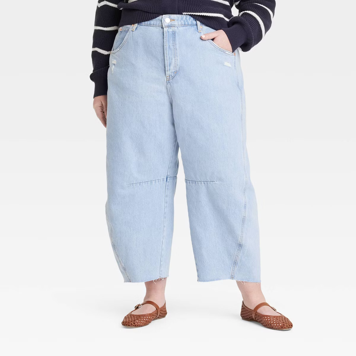 Women's High-Rise Curved Leg Barrel Jeans - Universal Thread™ | Target