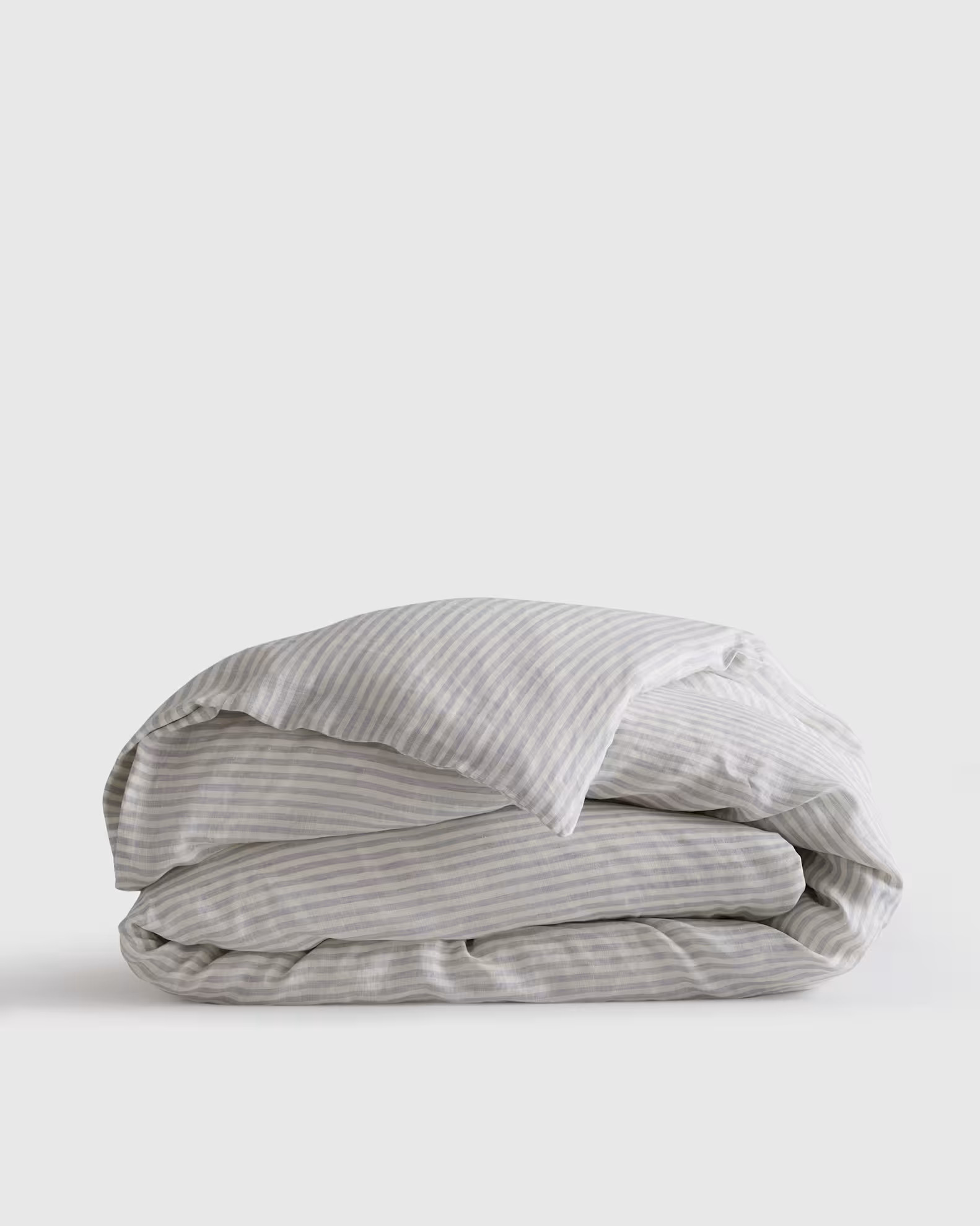 Linen Duvet Cover | Quince in Mist/White Stripe | Quince