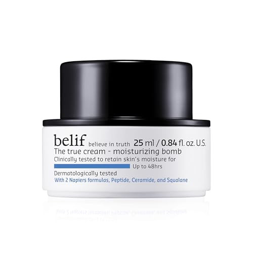belif Moisturizing Bomb – Daily Ceramide Moisturizer with Peptide & Squalane, 48hr Hydration & Anti-Aging Cream, Milky & Lightweight, Restores Skin Barrier, Korean Skincare, 0.84 fl oz (25ml) | Amazon (US)