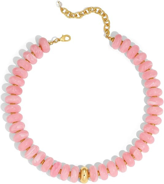 LILIE&WHITE Colorful Chunky Beaded Necklaces for Women Beach Choker Necklace Rainbow Resin Statem... | Amazon (US)