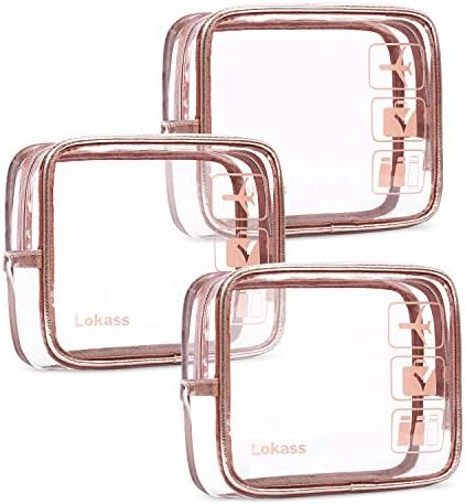 NiceEbag TSA Approved Toiletry Bag Travel Accessories 3pcs Clear Travel Bag Set Transparent PVC P... | Amazon (US)