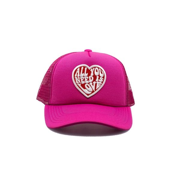 All You Need is Love Neon Pink Trucker Hat With Mesh Snap | Etsy | Etsy (US)