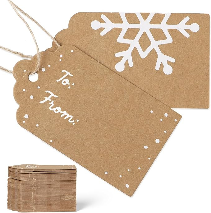 100pcs Christmas Gift Name Tags with String Kraft Paper Large Christmas Tags for Gifts Wrapping P... | Amazon (US)