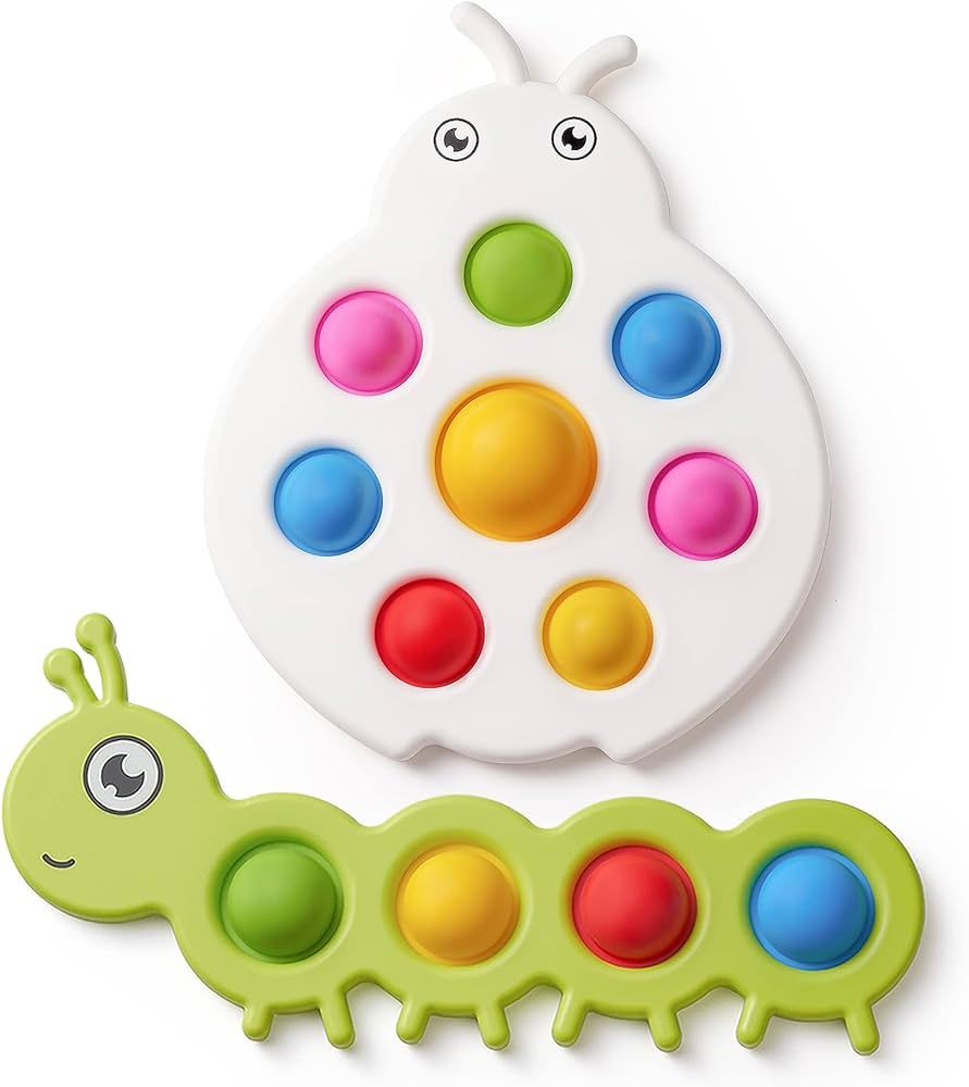 LiKee Fidget Popper Sensory Toys Colorful Insect Push Buttons Baby 6+ Months Car Seat High Chair,... | Amazon (US)