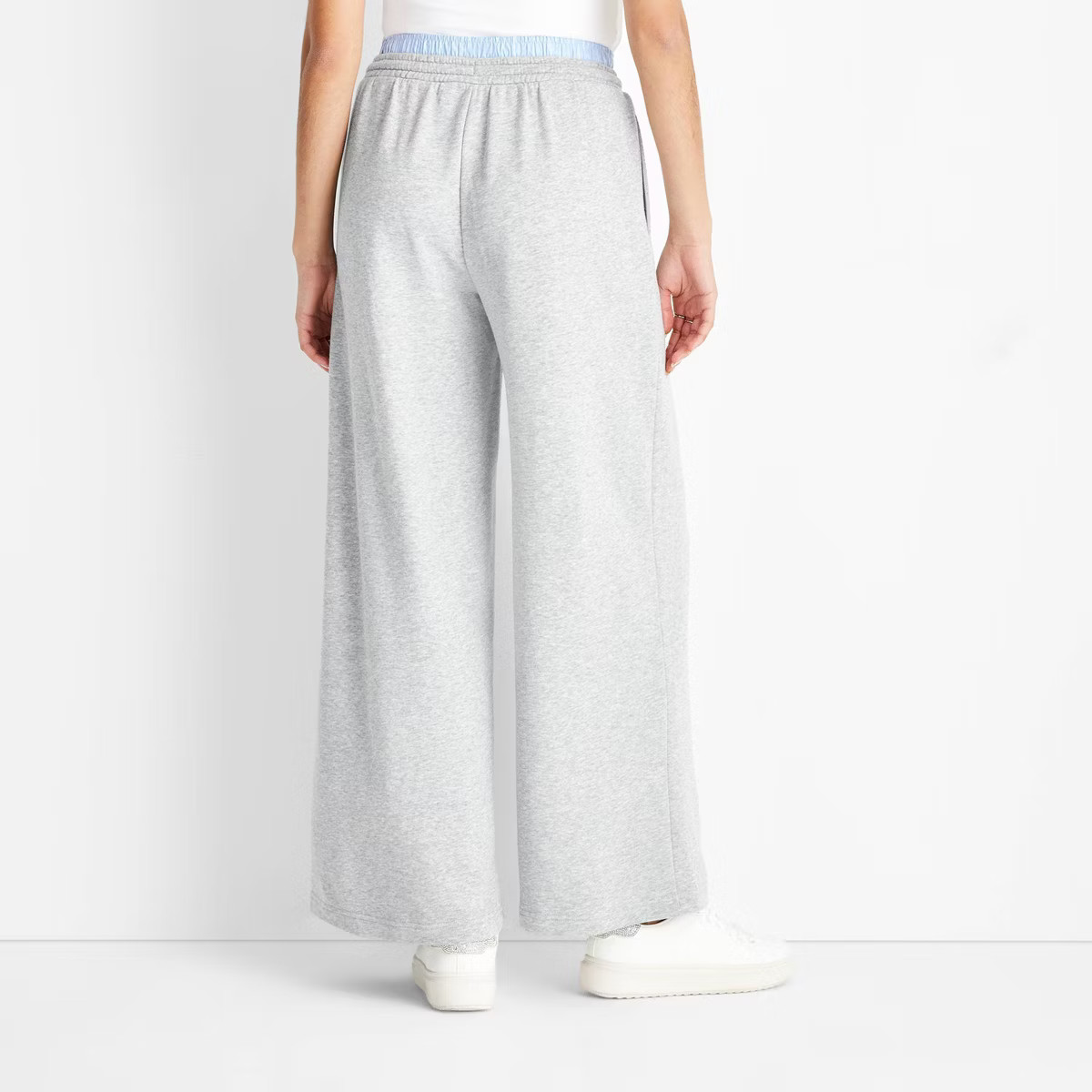Women's Mid-Rise Fleece Boxer Sweatpants - Future Collective Gray | Target