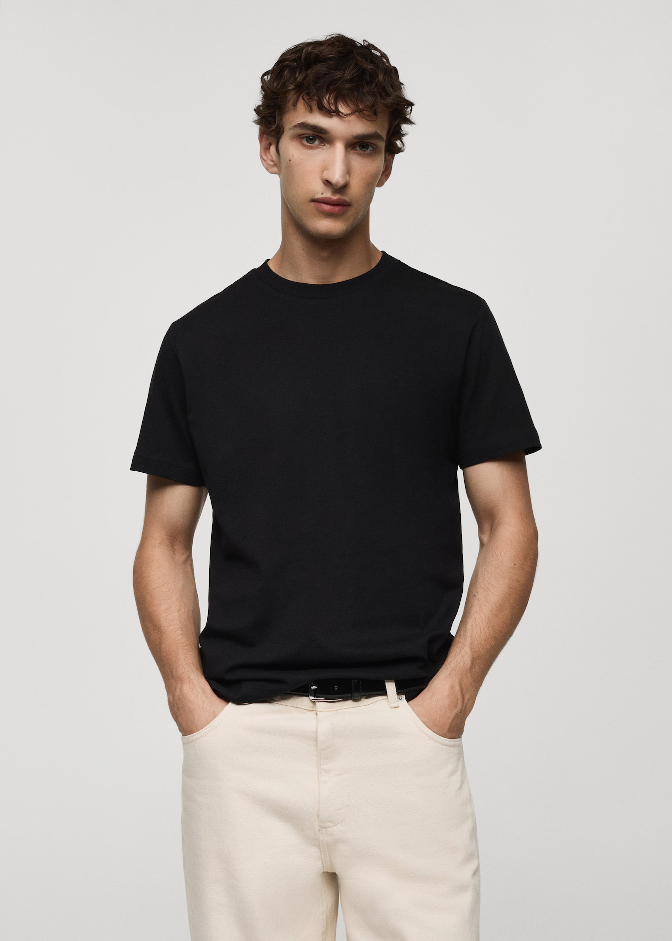 Basic cotton stretch T-shirt | Mango (US/MX/AU)