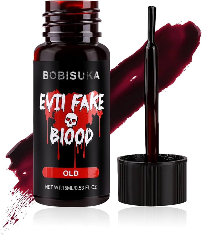 BOBISUKA Halloween Fake Blood, Edible Stage Blood 0.53oz, Realistic Vampire Blood SFX Makeup Kit,... | Amazon (US)