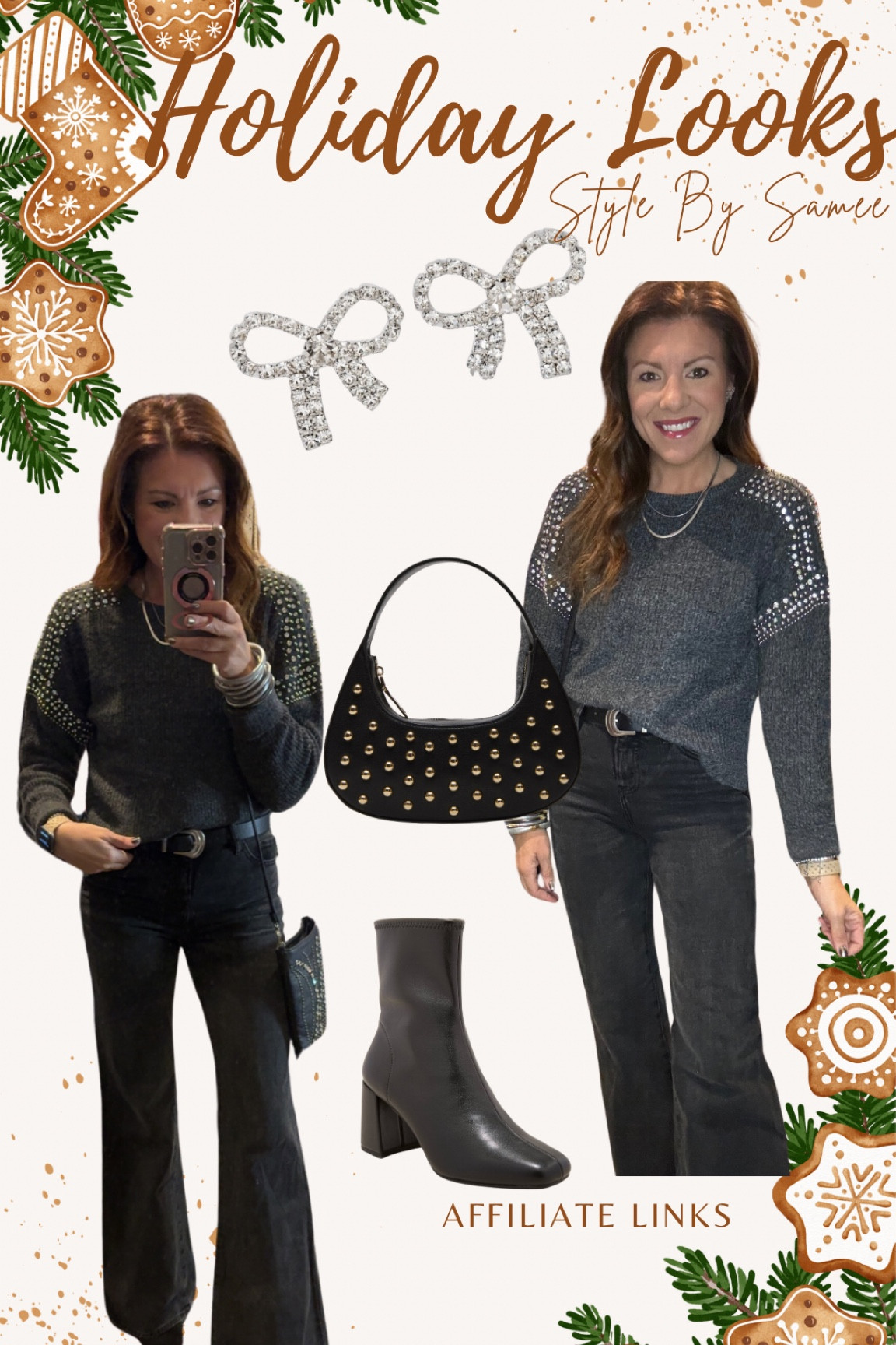 💎Embellished Sweater is just what you need for the Holidays. Wearing size small in top and wide 2 in denim. 

 5’4 , Small/Medium, 26/27, Size 2/4

#LTKHoliday #LTKSeasonal #LTKCyberWeek