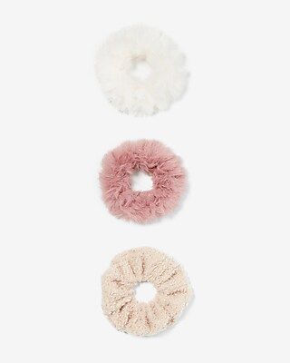 Set Of 3 Faux Fur Ponytail Holders | Express