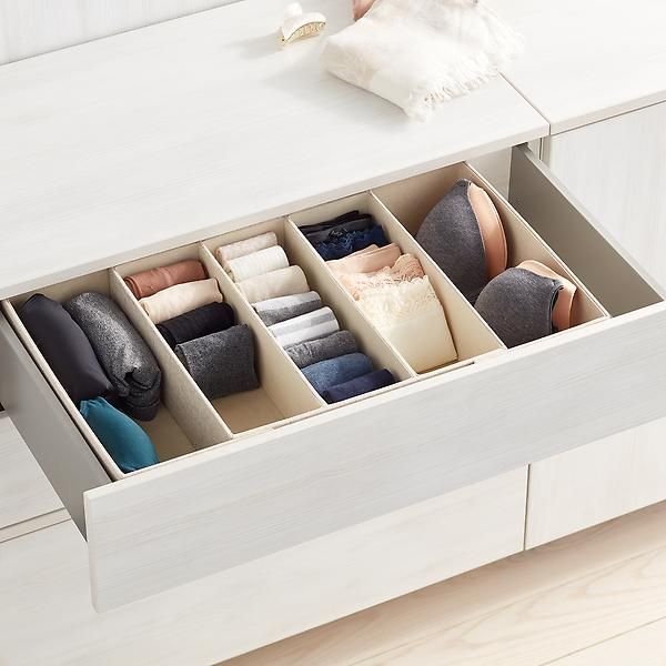 Cambridge 5-Section Expandable Drawer Organizer Linen | The Container Store