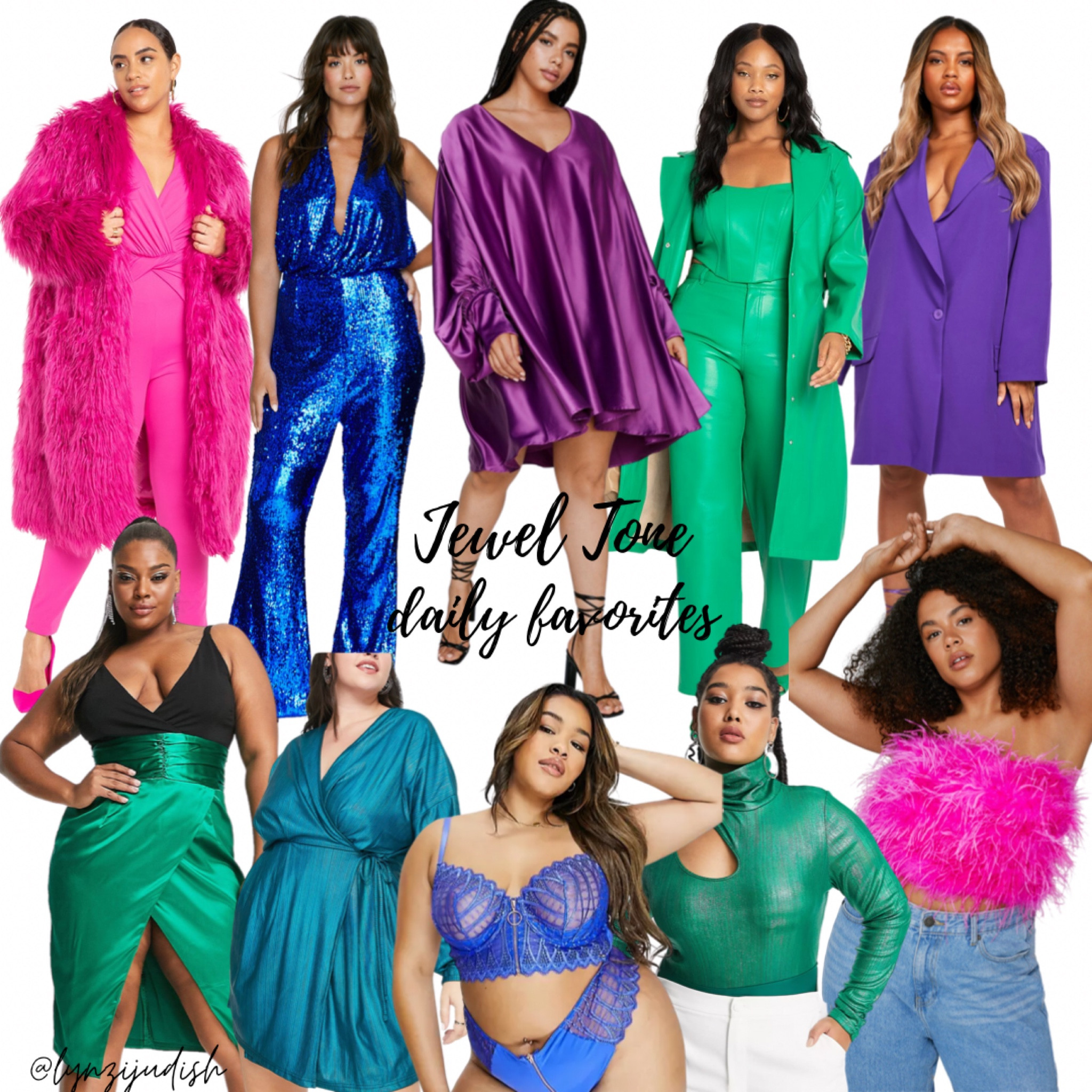 Jewel Tone Daily Favorites

Winter fashion, winter style, size 16 influencer, plus size fashion, plus size style, pink faux fur coat, blue sequin jumpsuit, dark oriole dress, green faux leather pants, purple blazer, green satin dress, turquoise dress, dark blue lingerie, green turtleneck, pink feather top 

#LTKunder100 #LTKunder50 #LTKcurves