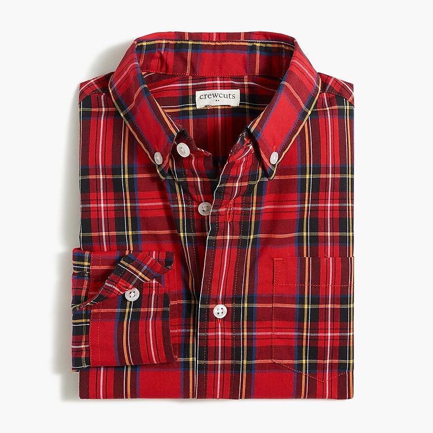 Boys' long-sleeve flex casual shirt in red plaid | J.Crew Factory