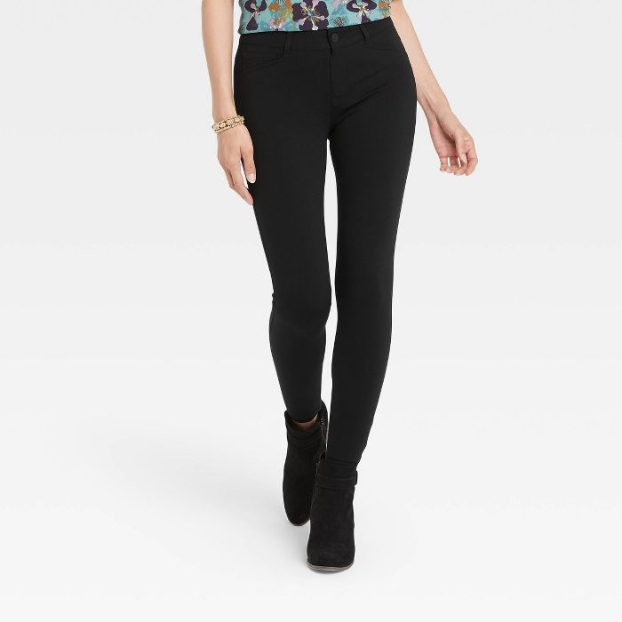 Women's Skinny Fit Ponte Pants - Knox Rose™ Black | Target